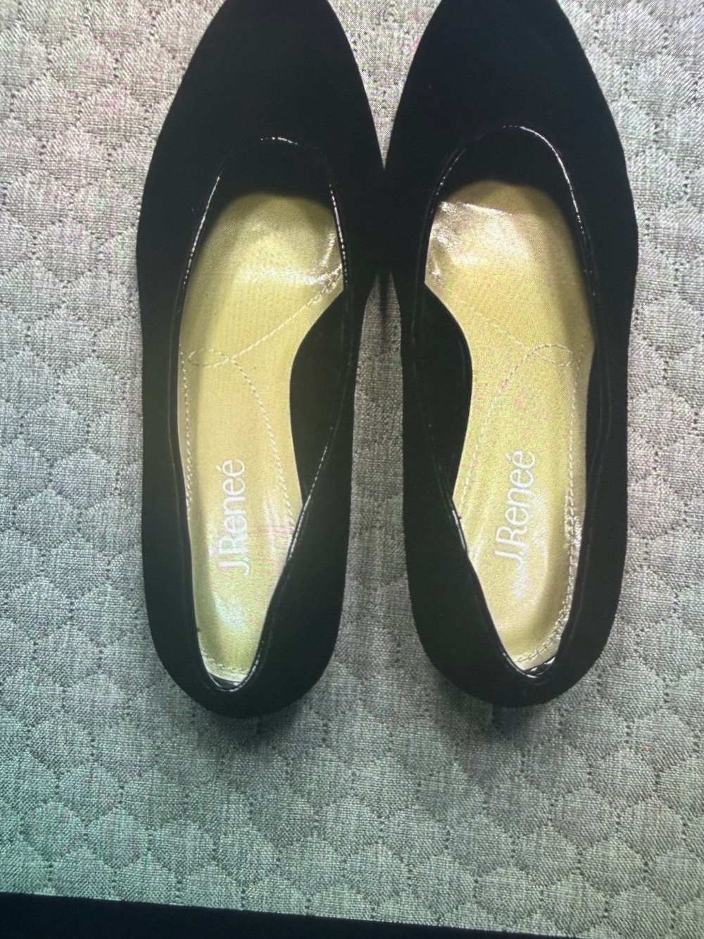 J. Reneé Black Suede Ballet Flats